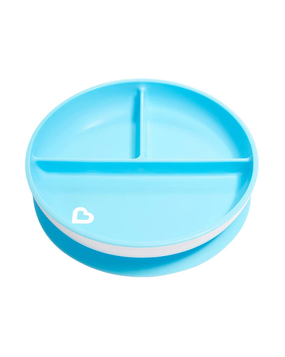 Munchkin Stay Put Suction Plate-Strong Suction Base with Deep Sides-BPA-Free-Blue-6M+