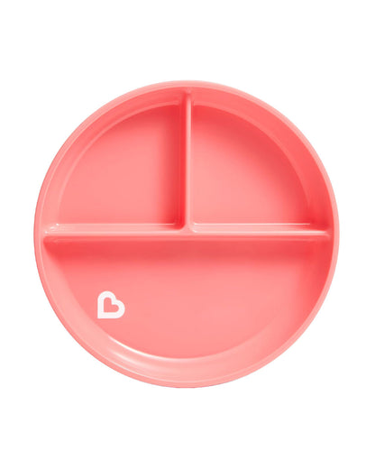 Munchkin Stay Put Suction Plate-Strong Suction Base with Deep Sides-BPA-Free-Pink-6M+