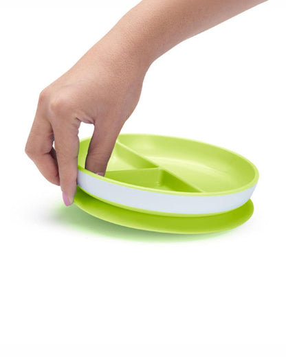 Munchkin Stay Put Suction Plate-Strong Suction Base with Deep Sides-BPA-Free-Green-6M+