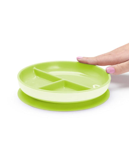 Munchkin Stay Put Suction Plate-Strong Suction Base with Deep Sides-BPA-Free-Green-6M+