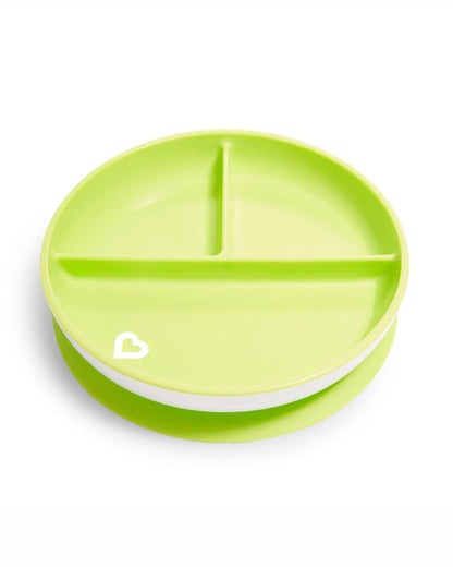 Munchkin Stay Put Suction Plate-Strong Suction Base with Deep Sides-BPA-Free-Green-6M+