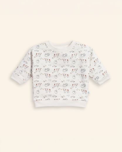 Tiny Twig Off-White Sweatshirt-Harvest Tales-Cotton-For Infants