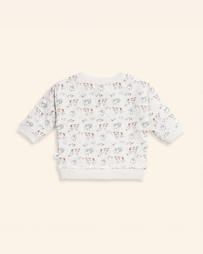 Tiny Twig Off-White Sweatshirt-Harvest Tales-Cotton-For Infants