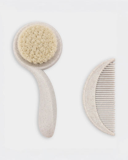 Mi Arcus Luxe Snowi Comb & Brush Set-Goat Bristles Brush & Rounded Teeth Comb-0 to 36M