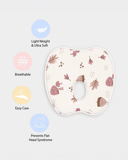 Mi Arcus Baby Memory Foam Pillow-Prevents Flat Head Syndrome-Eases Neck Tension of Baby-Adventure Autumn-For Infants