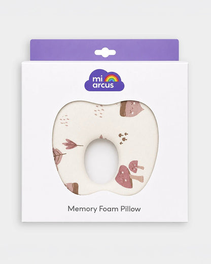 Mi Arcus Baby Memory Foam Pillow-Prevents Flat Head Syndrome-Eases Neck Tension of Baby-Adventure Autumn-For Infants