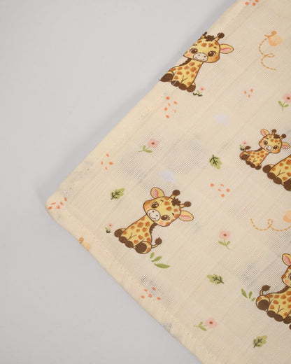 Twingle 100% Organic Muslin Swaddles-Giffy Garden & Snail Trail-Bigger than Standard Swaddles-Supports Natural Airflow-Soft Gentle Edges-White & Cream-Pack of 2-Infant Wraps