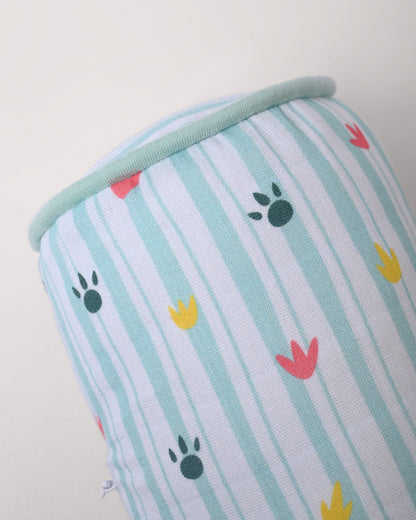 Twingle 100% Organic Muslin Baby Pillow & Bolsters-Dino Dare & Paw Strokes-High Twist Yarn for Lasting Softness-Eco Certified Genesta Inks for Skin-Safe Prints-White & Blue-Pack of 3-For Infants