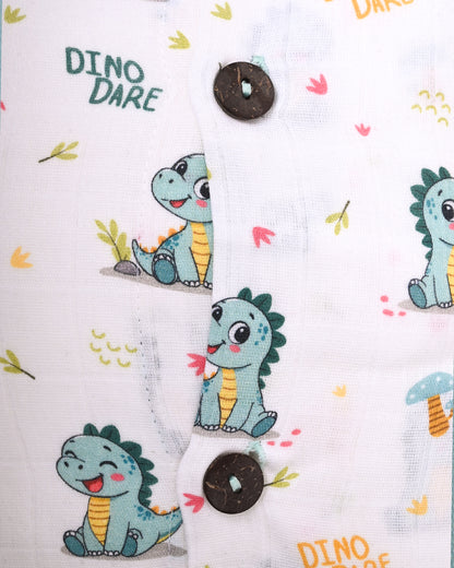 Twingle 100% Organic Muslin Baby Pillow & Bolsters-Dino Dare & Paw Strokes-High Twist Yarn for Lasting Softness-Eco Certified Genesta Inks for Skin-Safe Prints-White & Blue-Pack of 3-For Infants