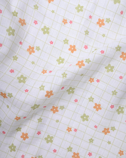 Twingle 100% Organic Muslin Reversible Baby Blanket-Sweet Fluff & Picnic Checks-4-Layer Plush Weave Muslin-Naturally Temperature Regulating-White & Sage-For Infants