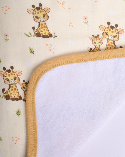 Twingle 100% Organic Muslin Wash Cloths-Soft Terry on the Back for maximum Absorbency-Built In Loop for Everyday Convenience-Giffy Garden & Snail Trail Print-Pack of 2-For Infants