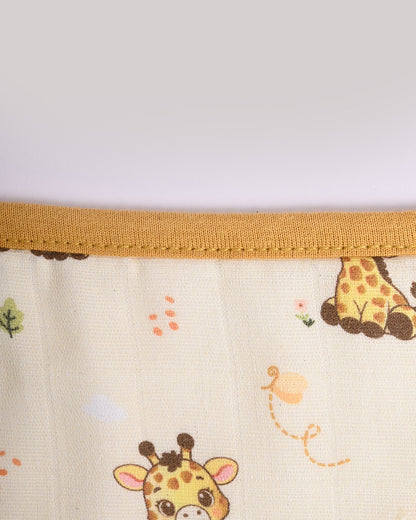 Twingle 100% Organic Muslin Wash Cloths-Soft Terry on the Back for maximum Absorbency-Built In Loop for Everyday Convenience-Giffy Garden & Snail Trail Print-Pack of 2-For Infants
