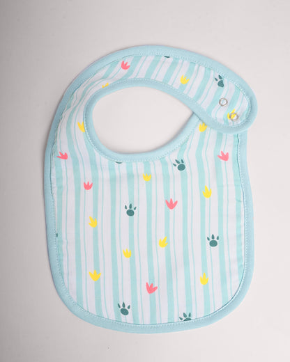 Twingle 100% Organic Muslin Bib-Soft Terry on the Back for maximum Absorbency-Trusted YKK Snaps-Dino Dare & Paw Strokes Print-Pack of 2-For Infants