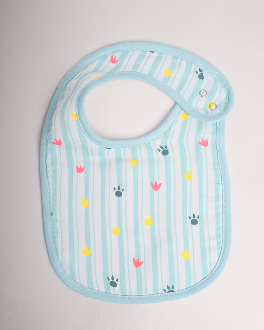 Twingle 100% Organic Muslin Bib-Soft Terry on the Back for maximum Absorbency-Trusted YKK Snaps-Dino Dare & Paw Strokes Print-Pack of 2-For Infants