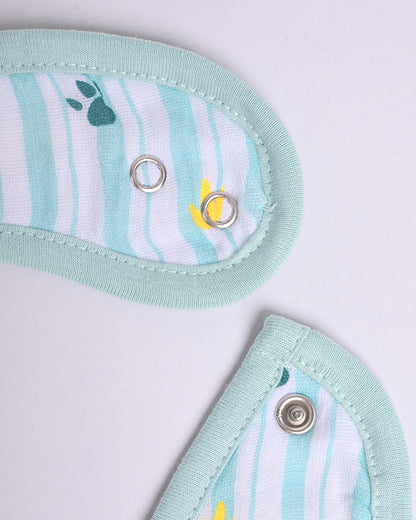 Twingle 100% Organic Muslin Bib-Soft Terry on the Back for maximum Absorbency-Trusted YKK Snaps-Dino Dare & Paw Strokes Print-Pack of 2-For Infants