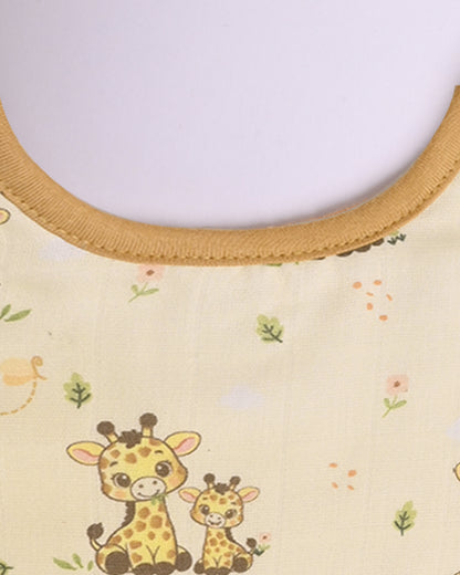 Twingle 100% Organic Muslin Bib-Soft Terry on the Back for maximum Absorbency-Trusted YKK Snaps-Giffy Garden & Snail Trail Print-Pack of 2-For Infants