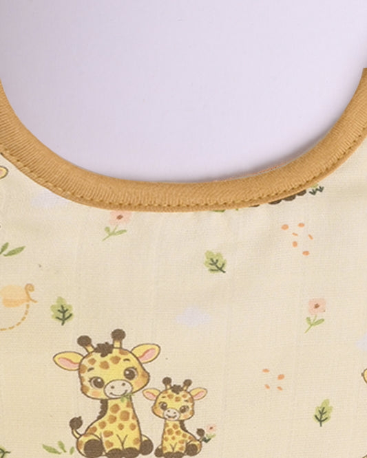 Twingle 100% Organic Muslin Bib-Soft Terry on the Back for maximum Absorbency-Trusted YKK Snaps-Giffy Garden & Snail Trail Print-Pack of 2-For Infants
