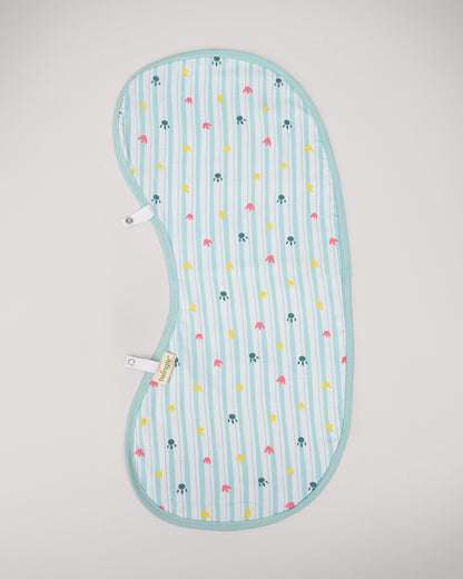 Twingle 100% Organic Muslin Burp Cloth-Converts to Bib-Trusted YKK Snap-Dino Dare & Paw Strokes Print-Pack of 2-For Infants