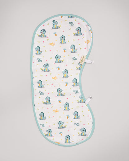 Twingle 100% Organic Muslin Burp Cloth-Converts to Bib-Trusted YKK Snap-Dino Dare & Paw Strokes Print-Pack of 2-For Infants