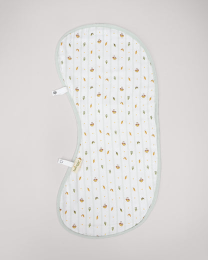 Twingle 100% Organic Muslin Burp Cloth-Converts to Bib-Trusted YKK Snap-Fawnie Friends & Leafy Mush Print-Pack of 2-For Infants