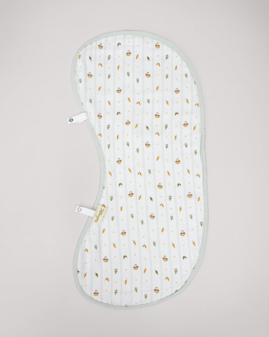 Twingle 100% Organic Muslin Burp Cloth-Converts to Bib-Trusted YKK Snap-Fawnie Friends & Leafy Mush Print-Pack of 2-For Infants