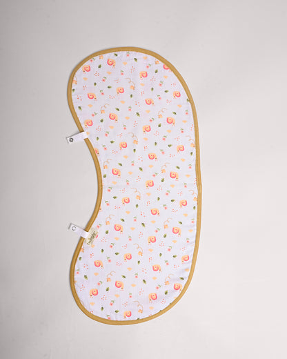 Twingle 100% Organic Muslin Burp Cloth-Converts to Bib-Trusted YKK Snap-Giffy Garden & Snail Trail Print-Pack of 2-For Infants