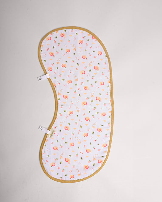 Twingle 100% Organic Muslin Burp Cloth-Converts to Bib-Trusted YKK Snap-Giffy Garden & Snail Trail Print-Pack of 2-For Infants