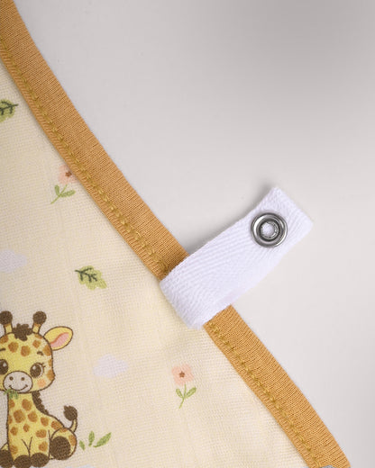 Twingle 100% Organic Muslin Burp Cloth-Converts to Bib-Trusted YKK Snap-Giffy Garden & Snail Trail Print-Pack of 2-For Infants