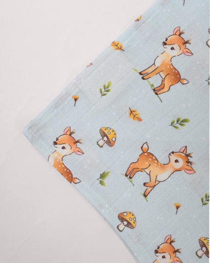Twingle 100% Organic Muslin Wipes cum Wash Cloth-Naturally Softens With Each Wash-Quick Dry Fabric-Giffy-Snail-Fawnie & Leafy Print-Pack of 4-For Infants