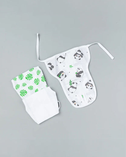 BeeLittle Bamboo Buddy Velcro Nappy-Organic Cotton Muslin-Washable & Reusable-0 to 3M-Pack of 3