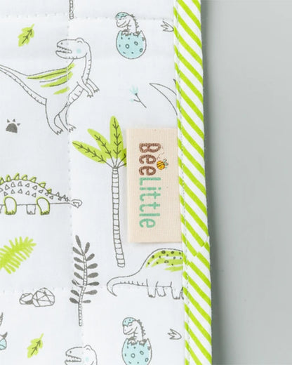 BeeLittle Diaper Changing Mat-With Built-in Pocket-Organic Cotton-Dino Coco