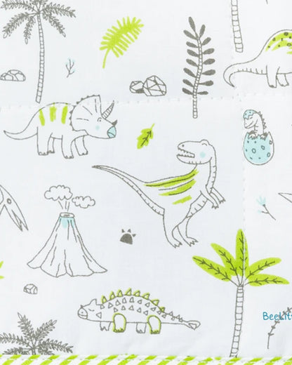 BeeLittle Diaper Changing Mat-With Built-in Pocket-Organic Cotton-Dino Coco