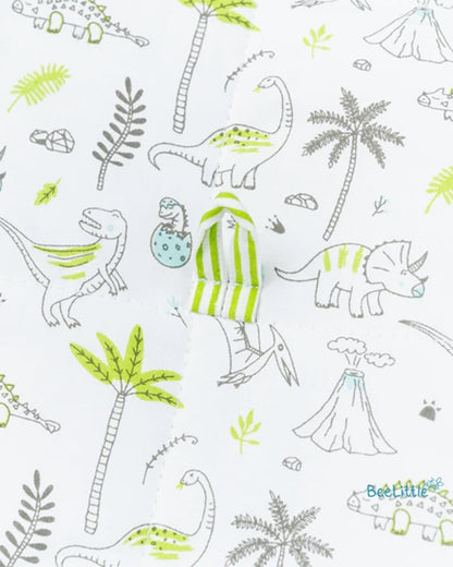 BeeLittle Diaper Changing Mat-With Built-in Pocket-Organic Cotton-Dino Coco