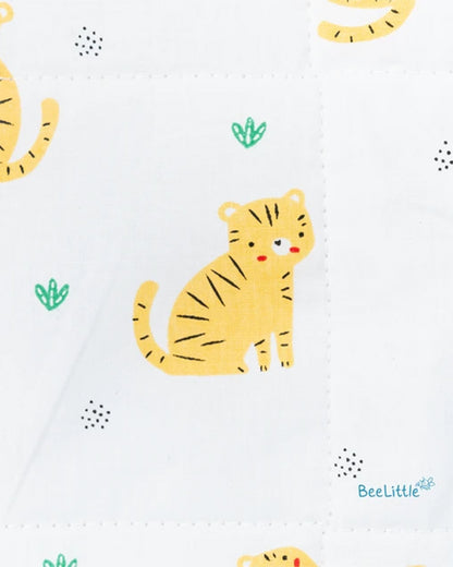 BeeLittle Diaper Changing Mat-With Built-in Pocket-Organic Cotton-Cute Cub