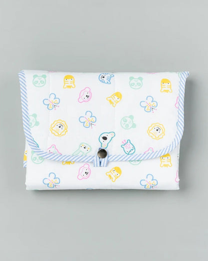 BeeLittle Diaper Changing Mat-With Built-in Pocket-Organic Cotton-Wild Tales