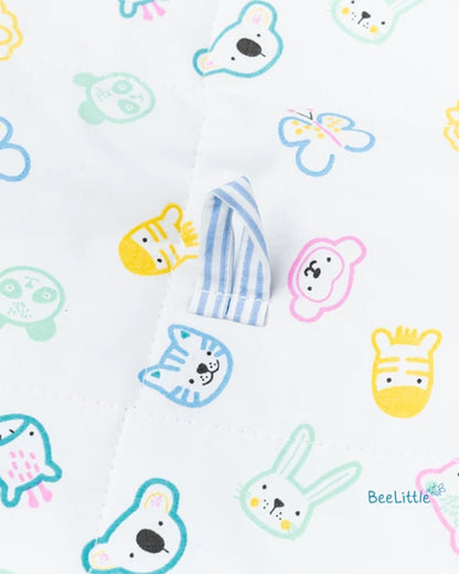 BeeLittle Diaper Changing Mat-With Built-in Pocket-Organic Cotton-Wild Tales