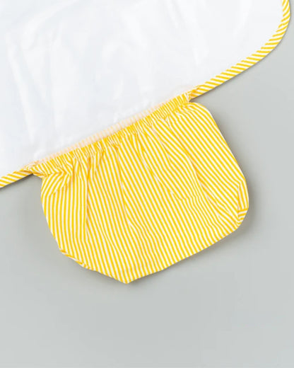 BeeLittle Diaper Changing Mat-With Built-in Pocket-Organic Cotton-Lemon