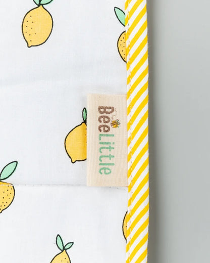BeeLittle Diaper Changing Mat-With Built-in Pocket-Organic Cotton-Lemon