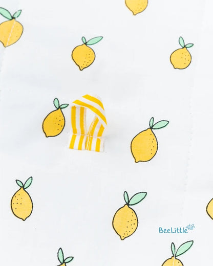 BeeLittle Diaper Changing Mat-With Built-in Pocket-Organic Cotton-Lemon