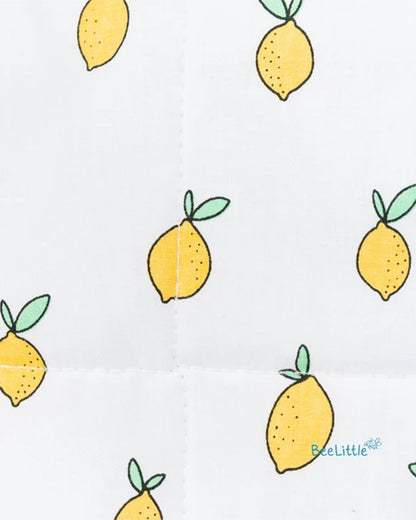 BeeLittle Diaper Changing Mat-With Built-in Pocket-Organic Cotton-Lemon