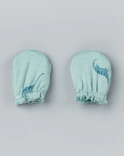 BeeLittle Sea Green Cap, Booties & Mittens-Gentle Giants-Cotton-For Infants