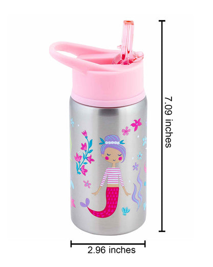 Stephen Joseph Stainless Steel Straw Sipper-With Flip Top Spout-Mermaid-532 ml