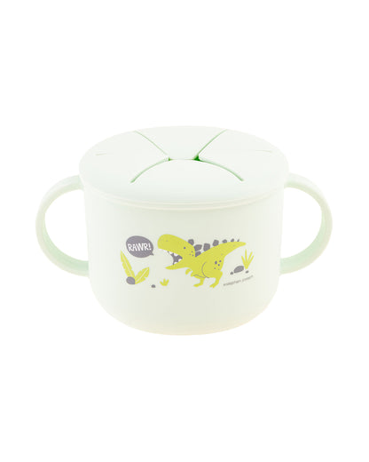 Stephen Joseph Silicone Snack Cup-Dino-With Flexible Lid-On The Go Snack Time-For Feeding Infants