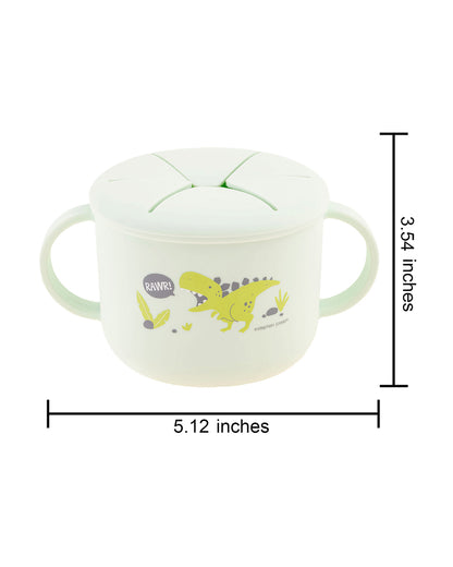 Stephen Joseph Silicone Snack Cup-Dino-With Flexible Lid-On The Go Snack Time-For Feeding Infants