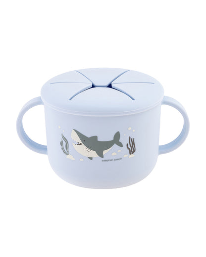 Stephen Joseph Silicone Snack Cup-Shark-With Flexible Lid-On The Go Snack Time-For Feeding Infants