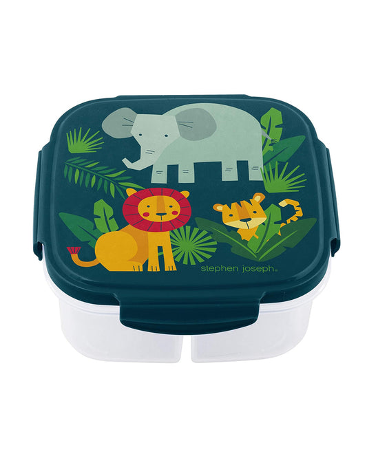 Stephen Joseph Divided Snack Box-Leak Proof-With Ice Pack-Zoo-For Feeding Infants