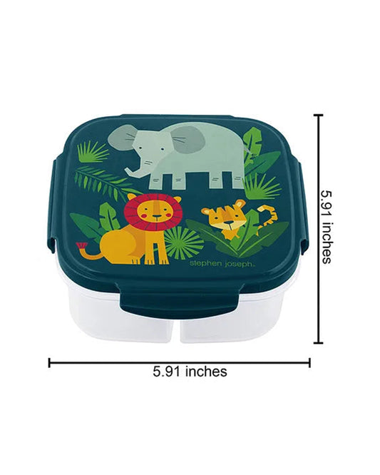 Stephen Joseph Divided Snack Box-Leak Proof-With Ice Pack-Zoo-For Feeding Infants