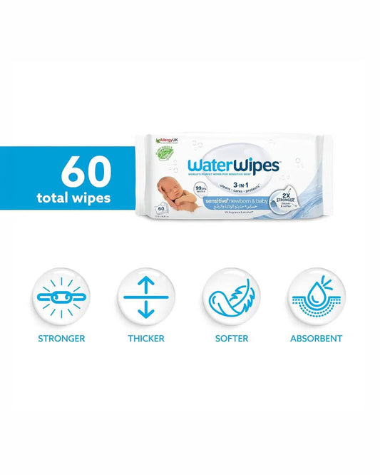 WaterWipes 99.9% Purified Water Sensitive Baby Wet Wipes