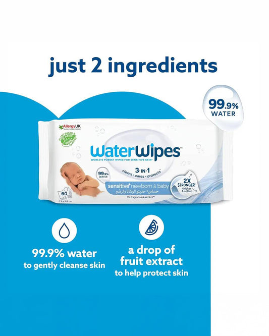 WaterWipes 99.9% Purified Water Sensitive Baby Wet Wipes