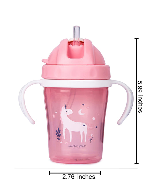 Stephen Joseph-Unicorn-Straw Sippy Cup-With Removable Handles-150 ml